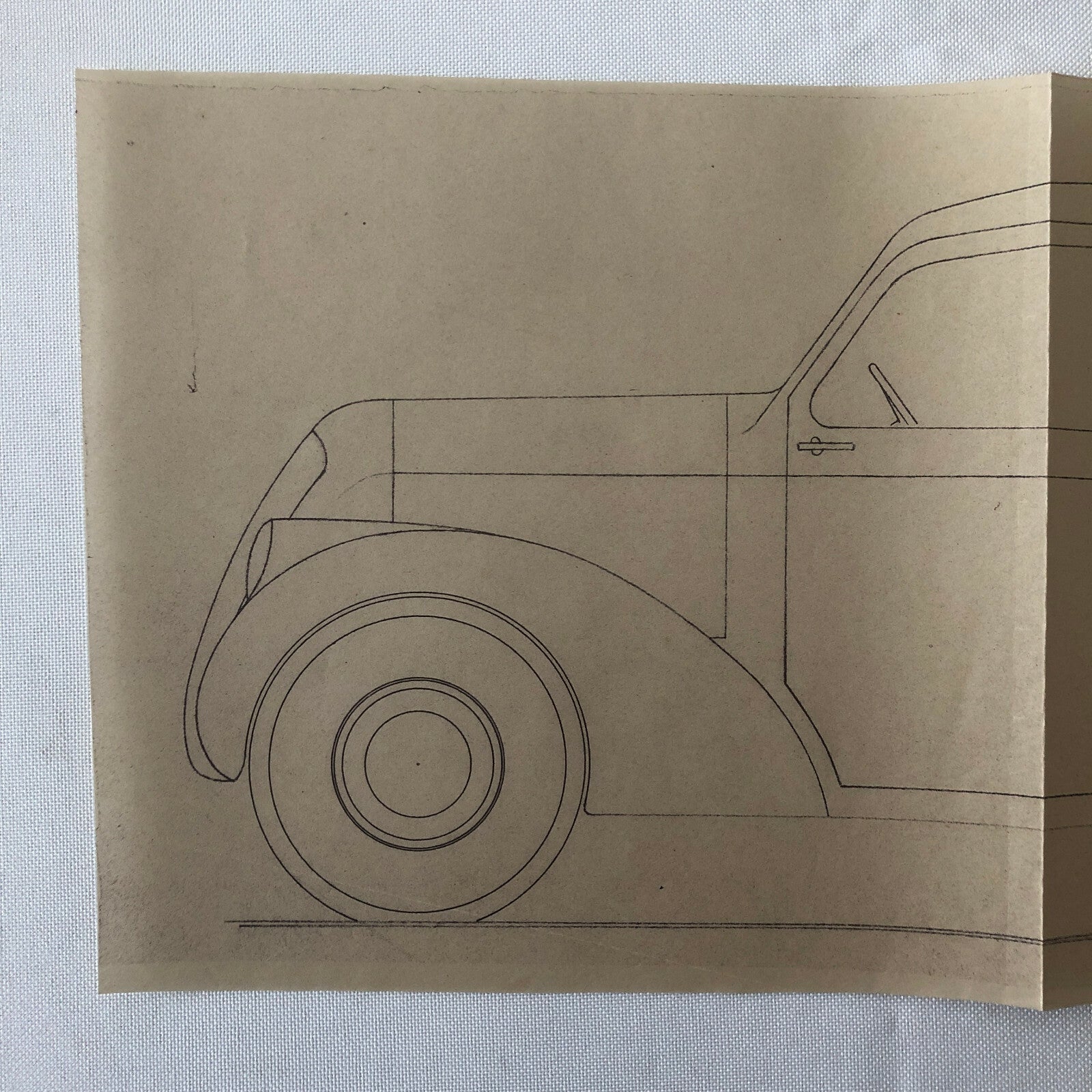 1936 Coachbuilder Car Design Blueprint Rendering Blue Print Coupe Body Style 
