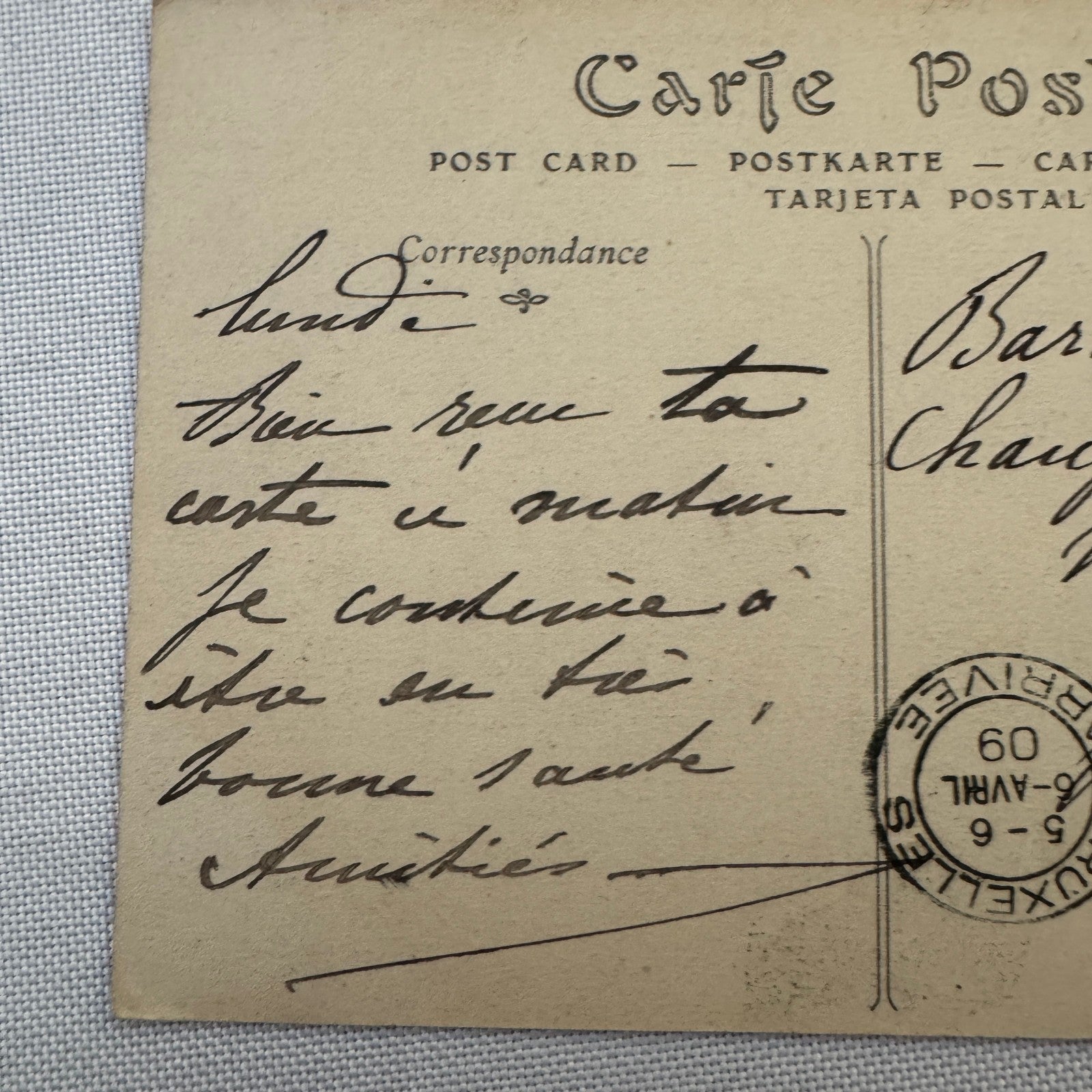 Vintage Zeppelin Airship Dirigible Postcard French Paris Eiffel Tower 1909