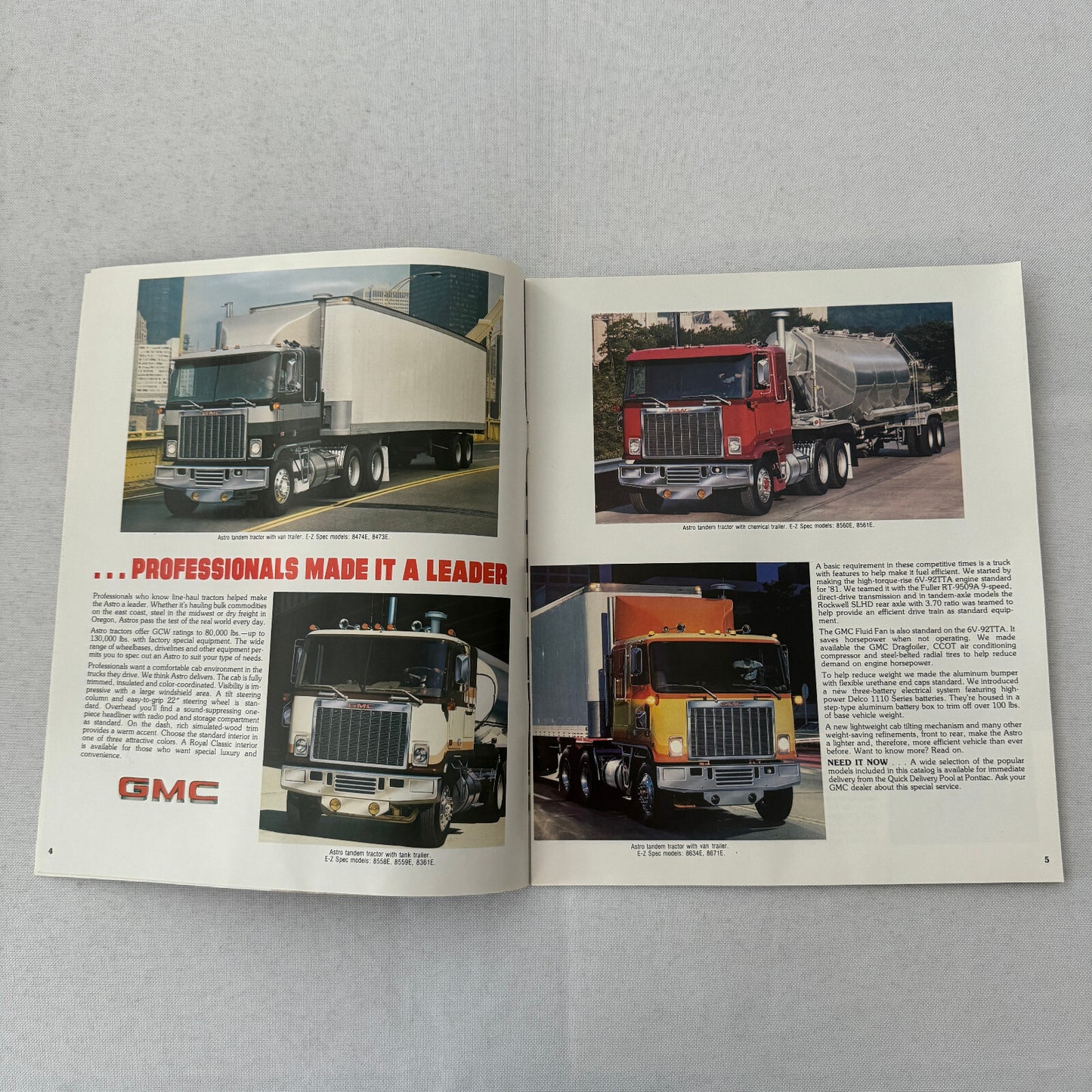 GMC Astro Truck Sales Brochure Catalog Advertising Vintage