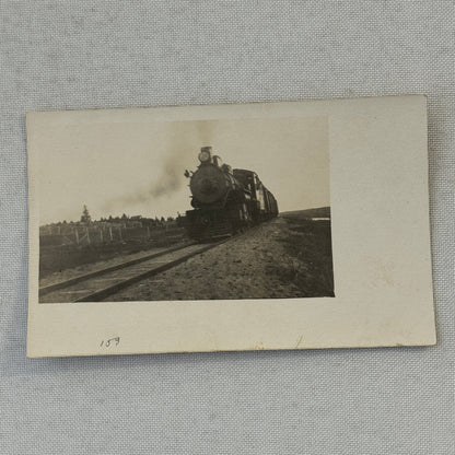 Vintage Train Locomotive Photo Photograph Railway Rail Real Photo Postcard RPPC