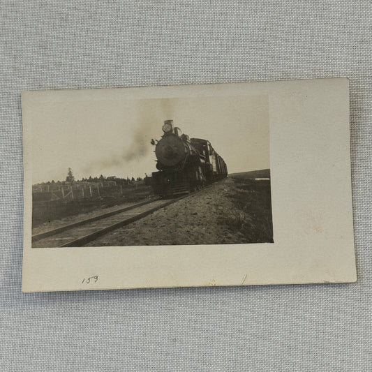 Vintage Train Locomotive Photo Photograph Railway Rail Real Photo Postcard RPPC