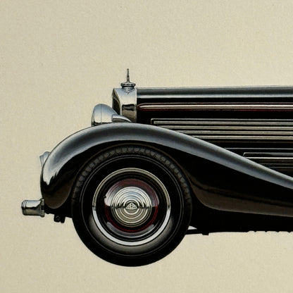 1937 Maybach Zeppelin D5 8 Sport Cabriolet by Spohn Illustration Art Hand Drawn