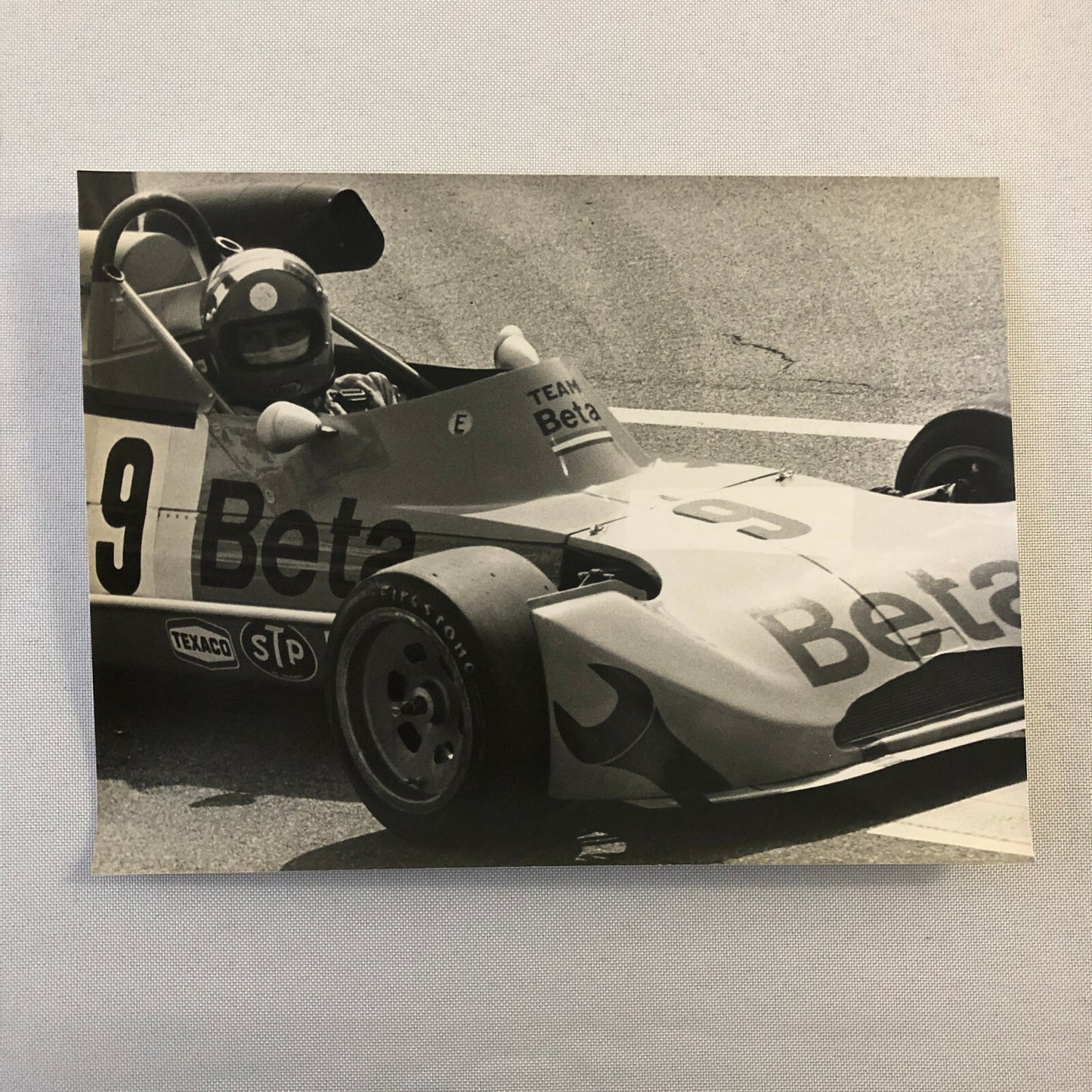 Vintage Racing Car Photo Photograph Print Team Beta Tag 209