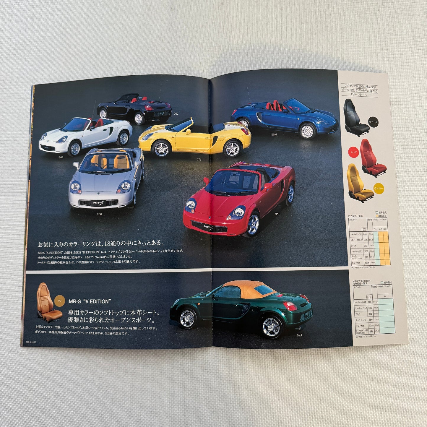 Toyota MR-S Roadster Car Sales Brochure Catalog Japanese JDM Toyota MRS MR S