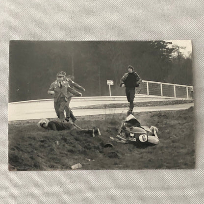 Motorcycle Sidecar Racing Crash Accident Photo Lot 4x German Rudi Kurth Dane Row