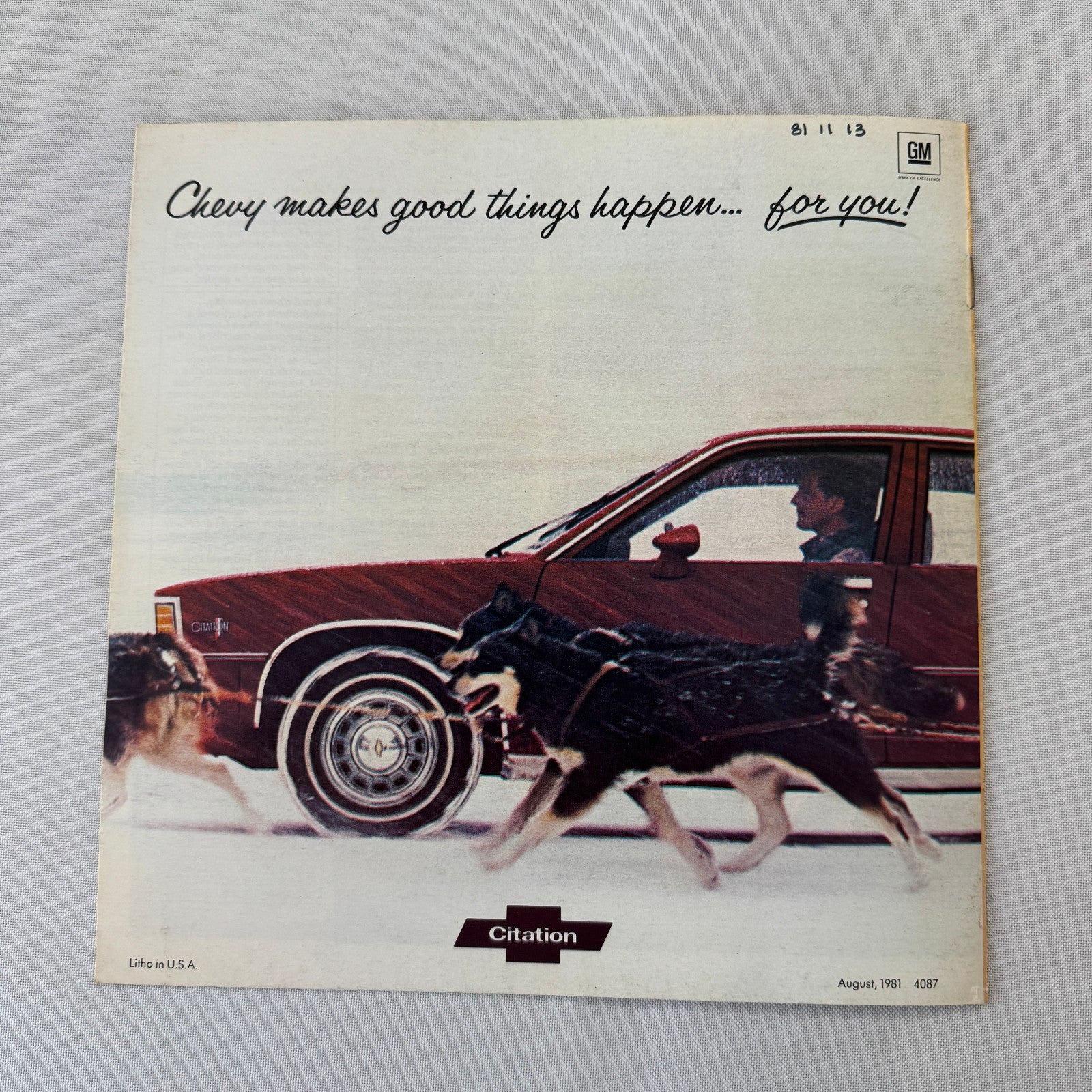 1982 Chevrolet Citation Car Sales Brochure Catalog Chevy X11 X-11