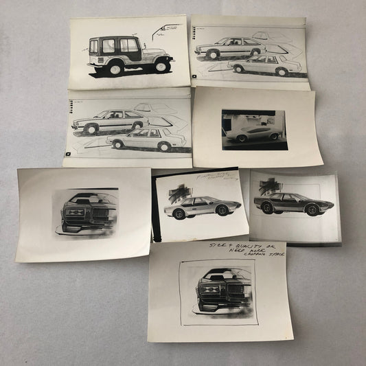 Vintage Car Automotive Design Photo Photograph Lot of 8x