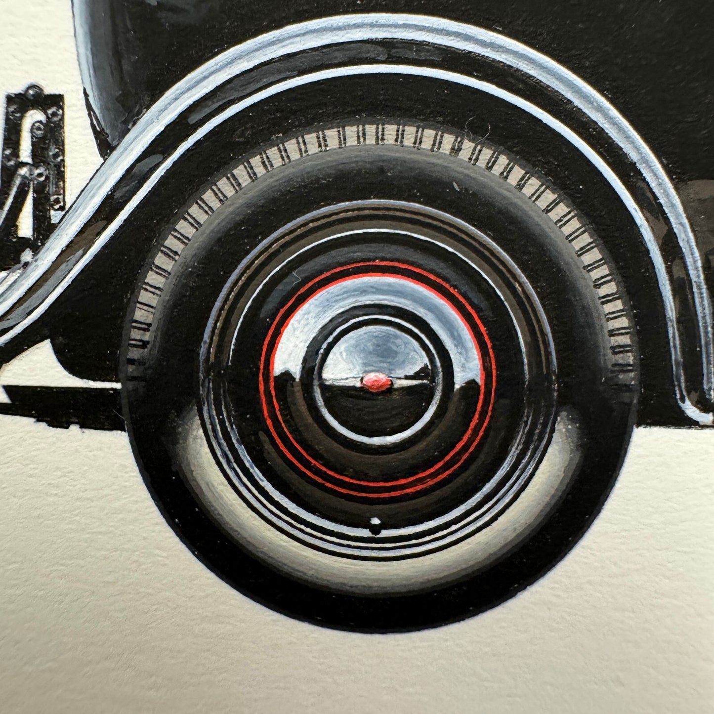 1936 Opel P4 Cabriolet Limousine Car Illustration Art Drawing Hand Drawn