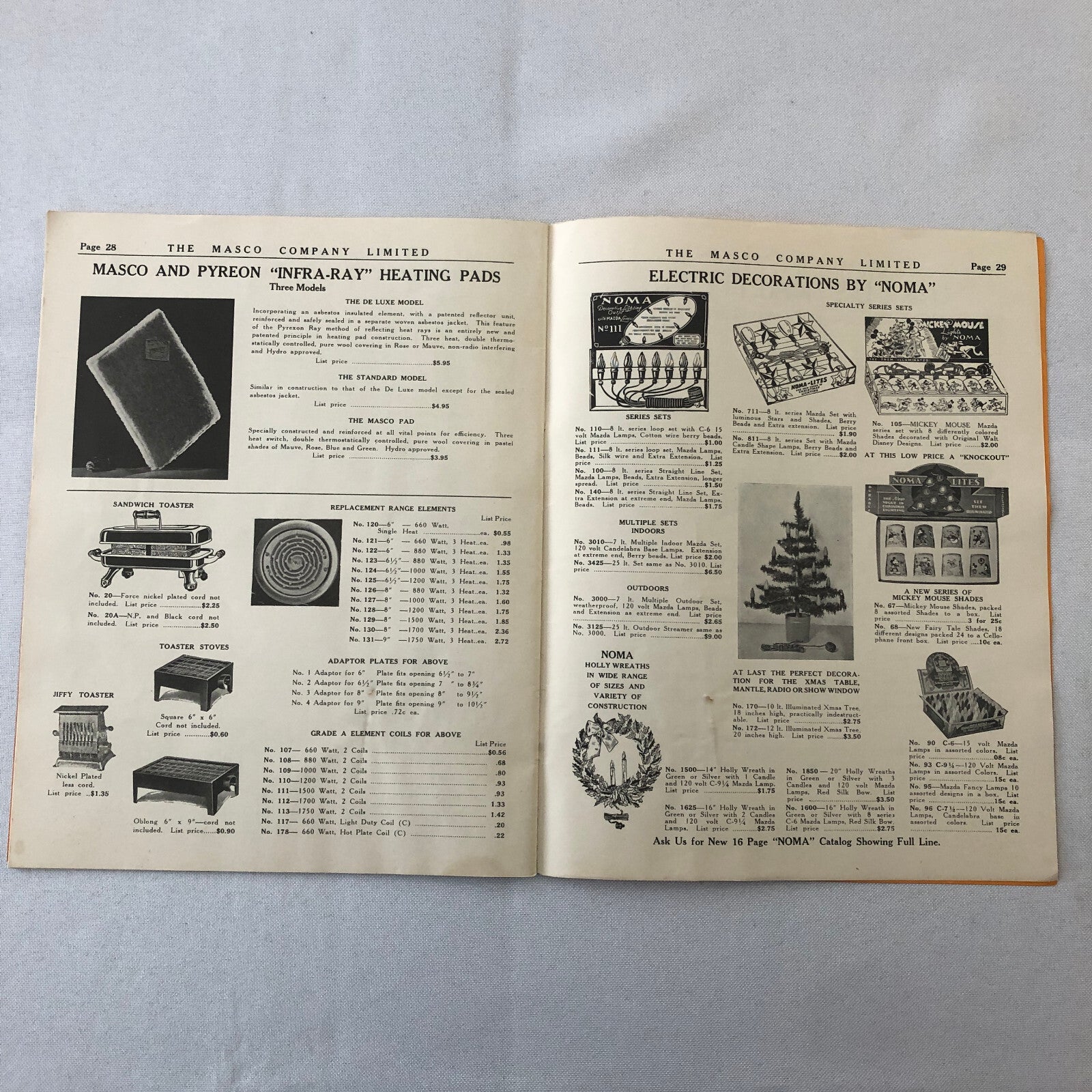 1936 1937 Masco Appliance Catalog Brochure Refrigerator Washing Maching Vacuum +