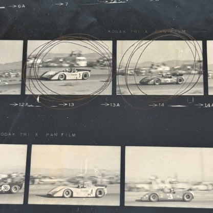 Vintage 1969 Las Vegas Can Am Racing Photo Contact Sheet Photograph Chaparral