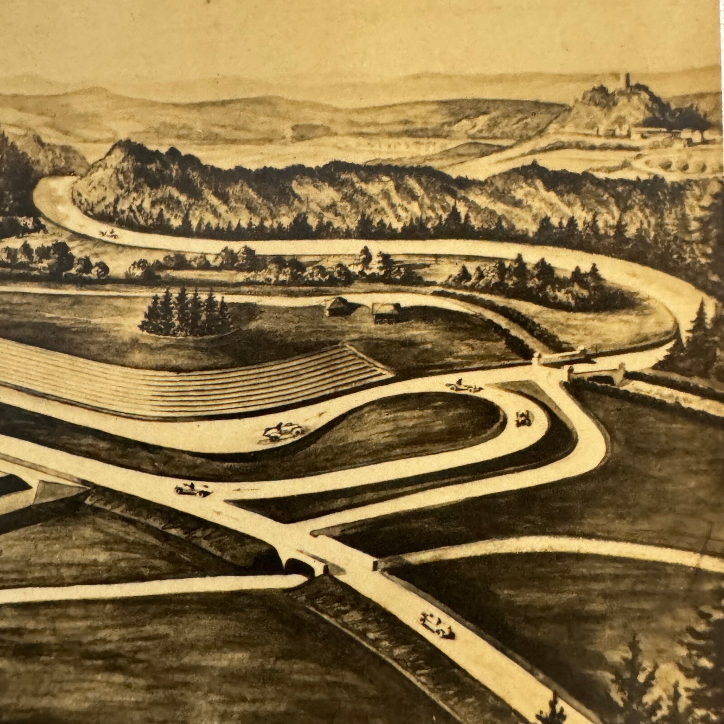 Vintage Nurburgring Race Track Postcard Post Card German Germany Posted