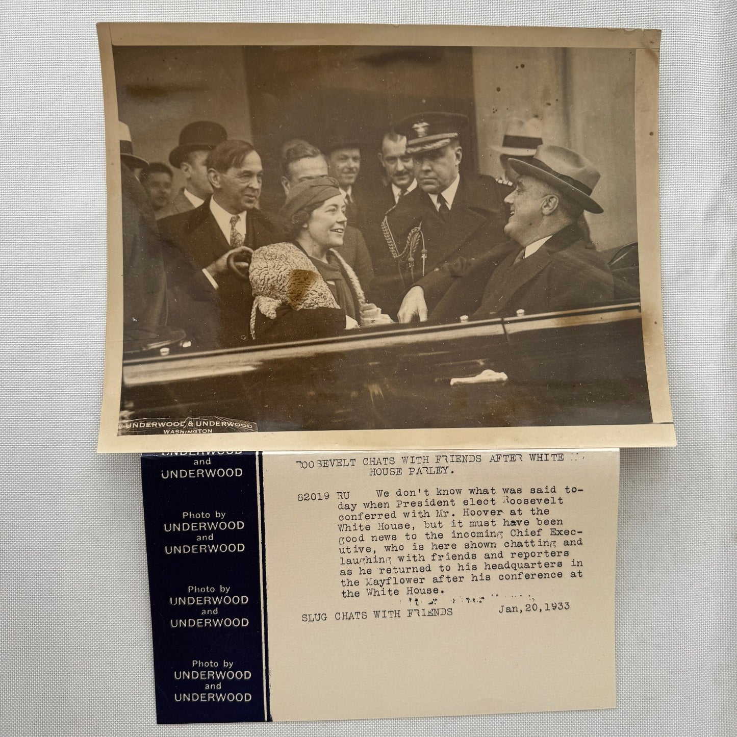 Franklin Roosevelt FDR United States President Press Photo 1933 Photograph Car