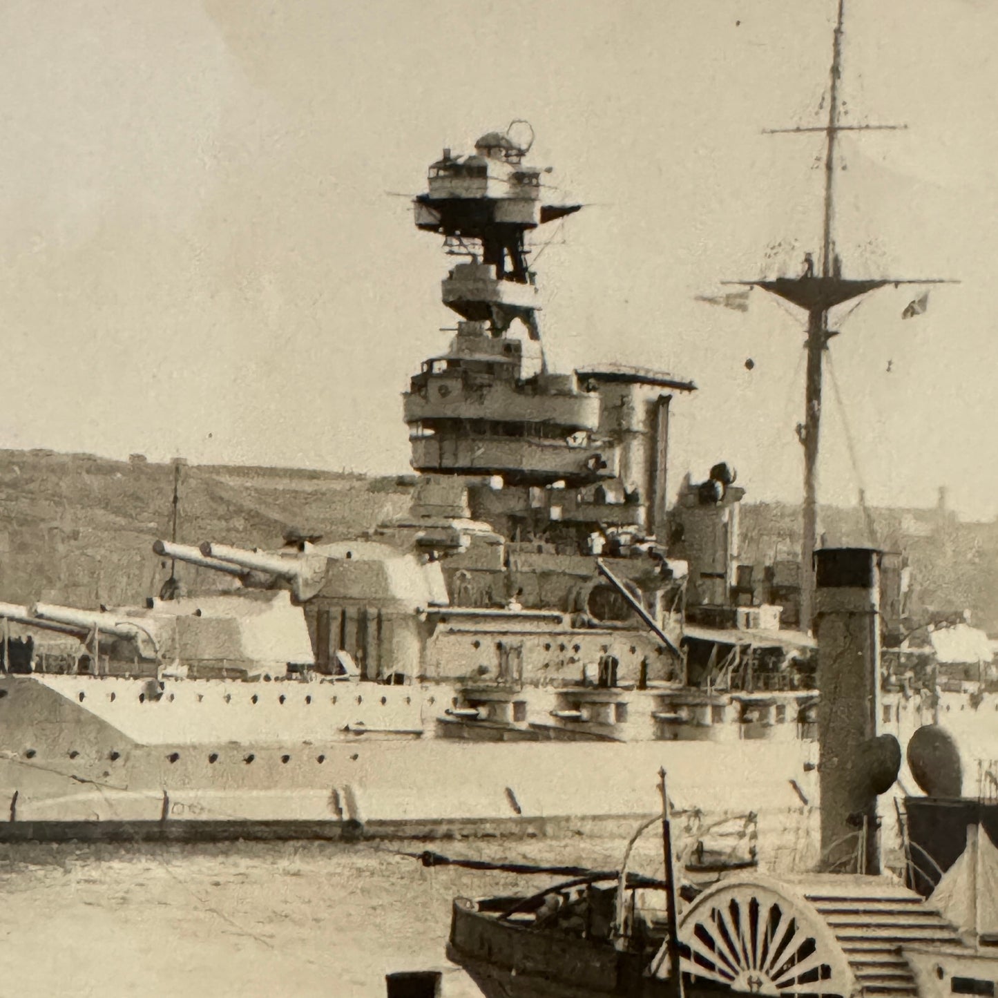 Vintage Military Ship Photo Photograph Print HMS Queen Elizabeth Battleship 1936