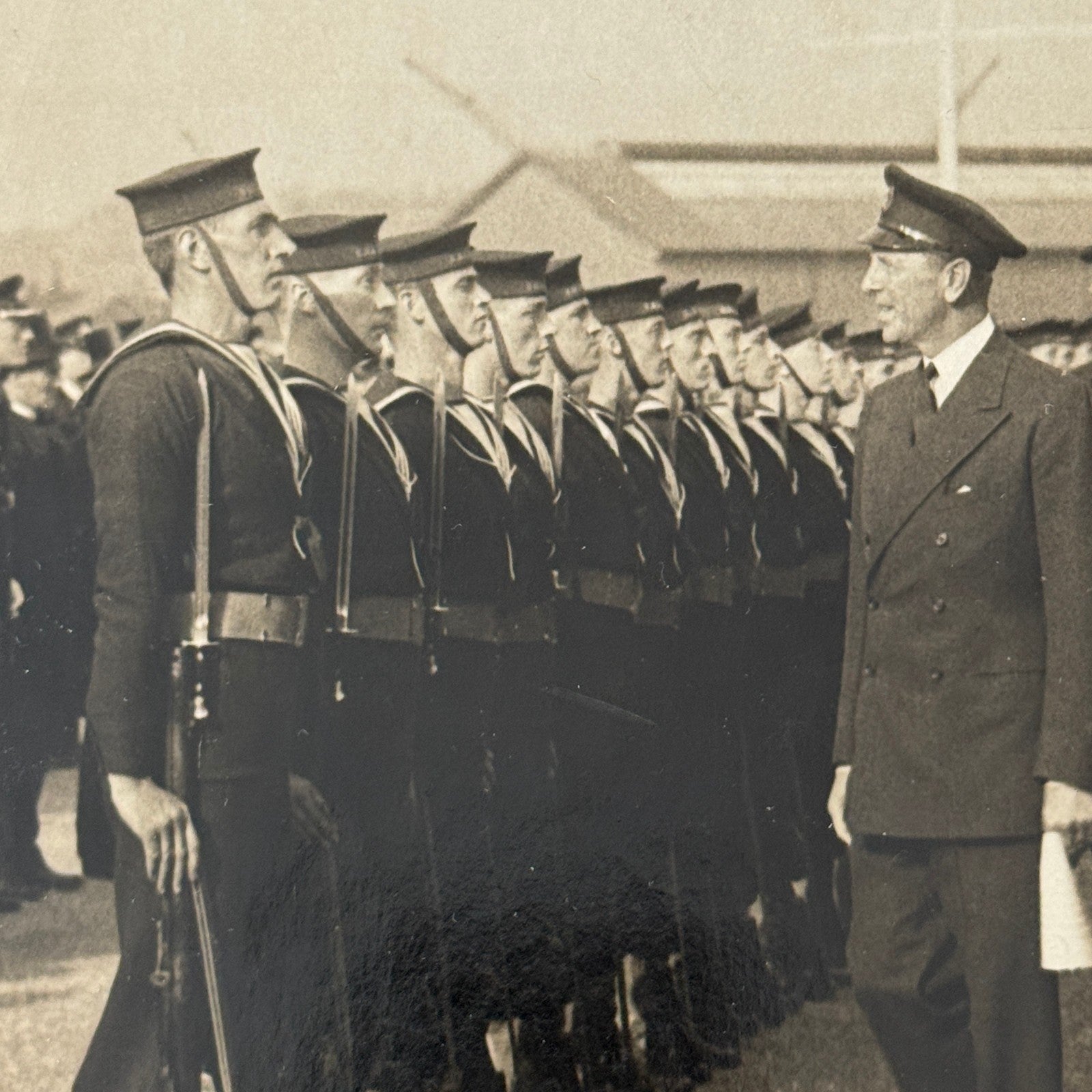 British Navy Inspection Press Photo Photograph Print 1934 Devonport