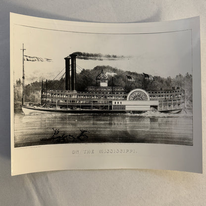 Vintage Photo Photograph Steamboat Boat Ship Mississippi Currier & Ives