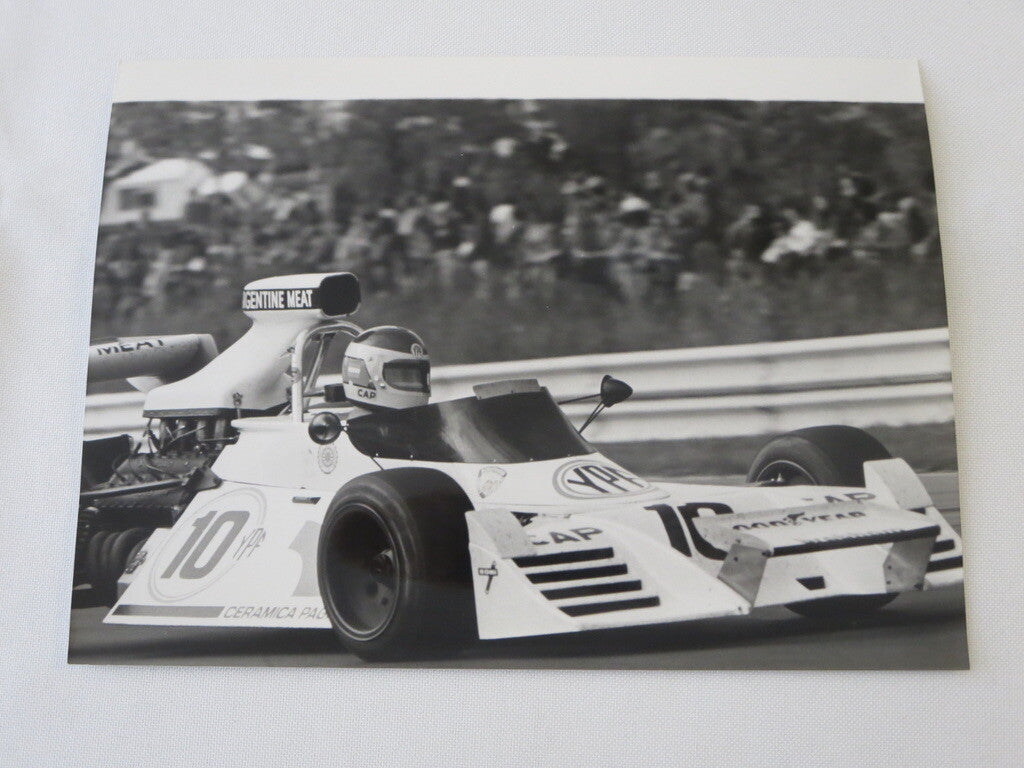 Vintage 1973 US Grand Prix Racing Photograph Photo - Carlos Reutemann Brabham 