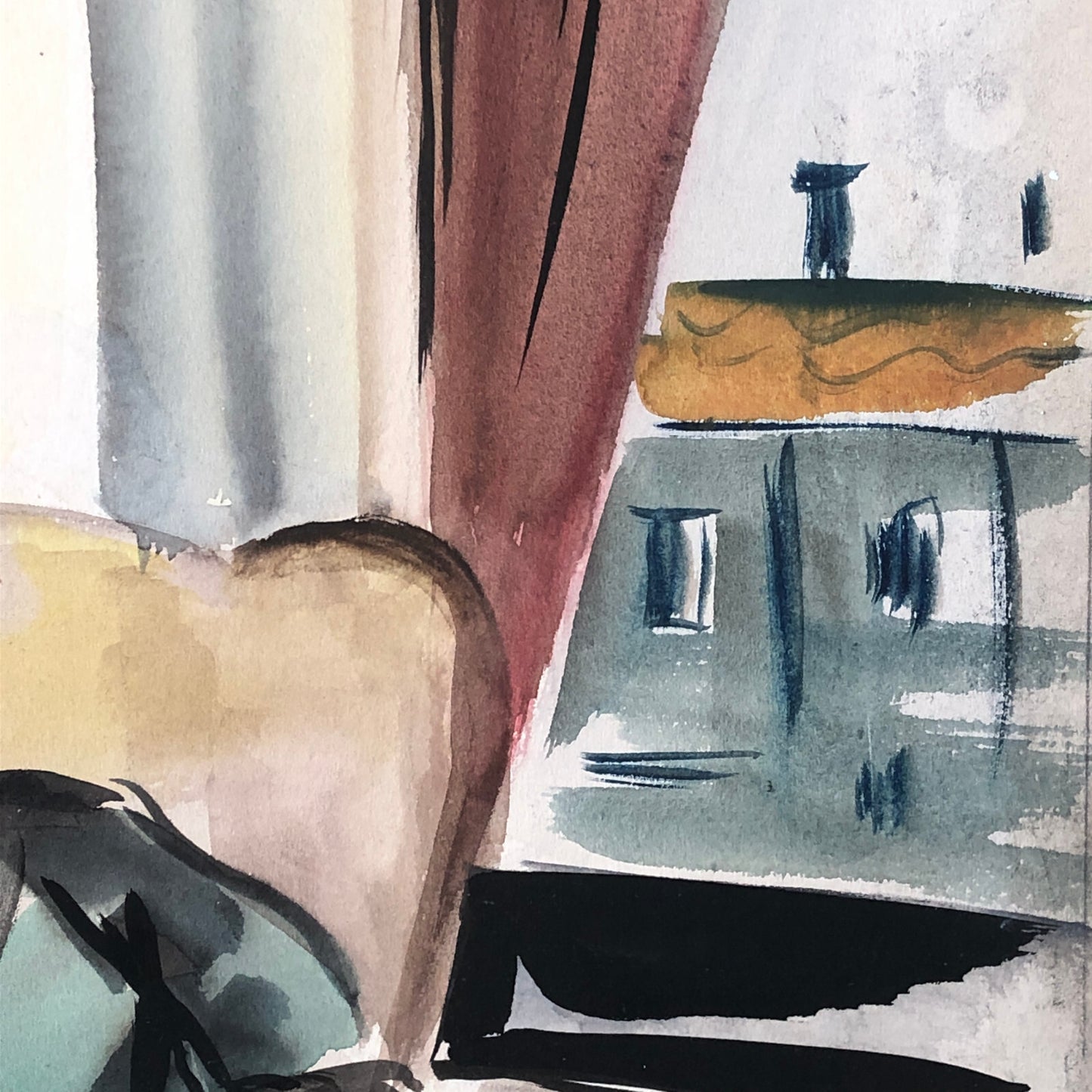 Vintage Painting Art Artwork Artist Arthur E Sudler Woman on Chair