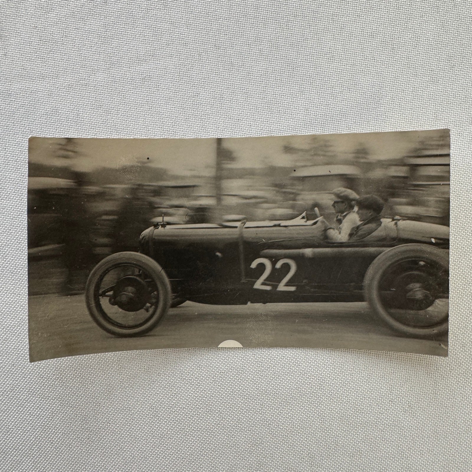 Vintage Racing Driver in Car Photo Photograph Antique Amazing Image