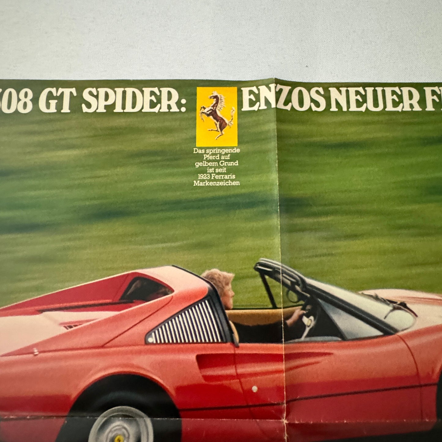 Ferrari 308 GT Spider Car Poster Magazine Insert GERMAN Text