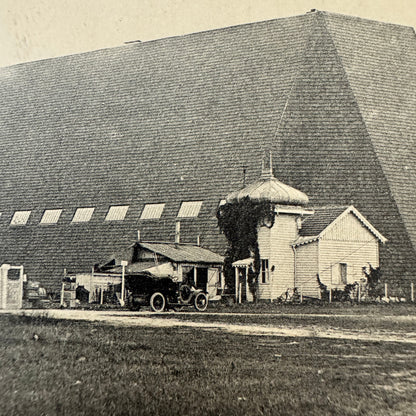 Vintage Zeppelin Airship Dirigible Hangar Building Postcard Post Card French