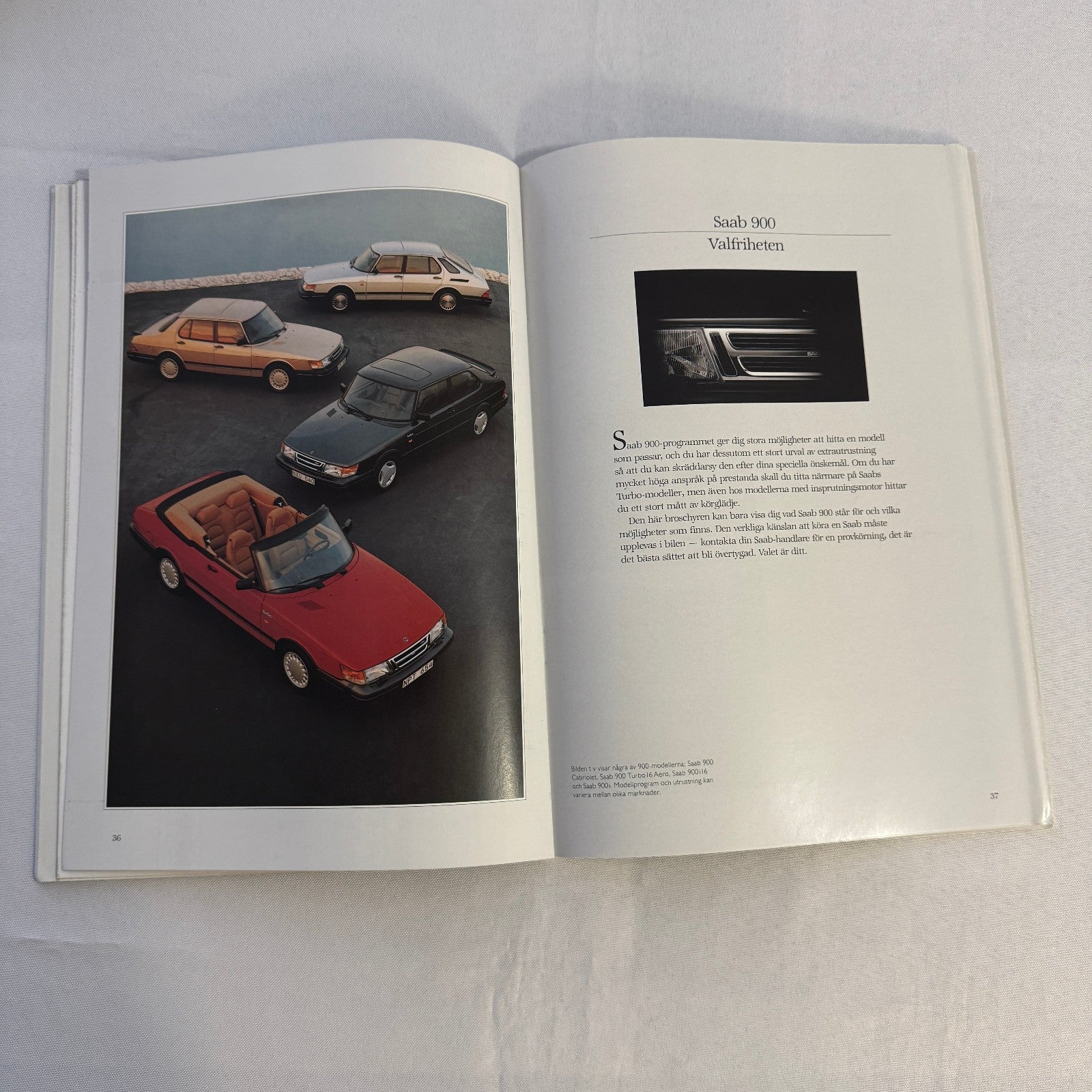 Vintage Saab 900 Car Sales Brochure Catalog 900 Cabriolet 900 Turbo 900i SWEDISH