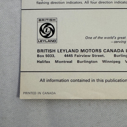 Jaguar XJ12L Sales Brochure Catalog Advertising Jaguar XJ British Leyland Canada