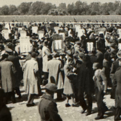 Vintage Photo Photograph Crowd at Horse Racing Track