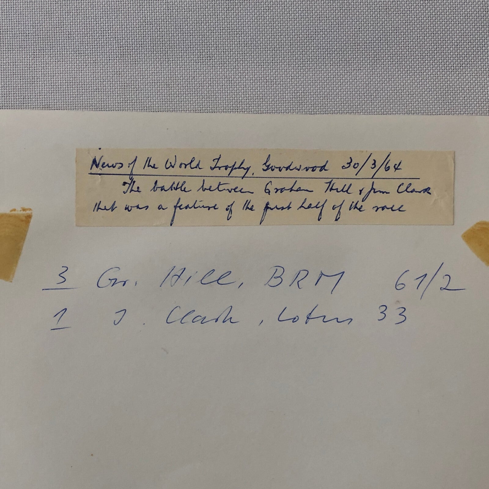 Vintage Racing Photo Photograph Graham Hill BRM Jim Clark Lotus Goodwood 1964