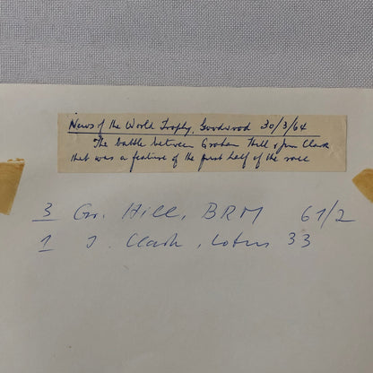 Vintage Racing Photo Photograph Graham Hill BRM Jim Clark Lotus Goodwood 1964