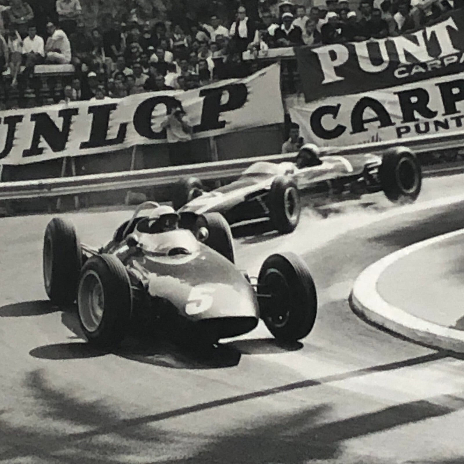 Vintage Racing Photo Photograph Monaco Grand Prix Bruce McLaren Richie Ginther