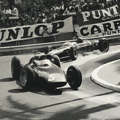 Vintage Racing Photo Photograph Monaco Grand Prix Bruce McLaren Richie Ginther