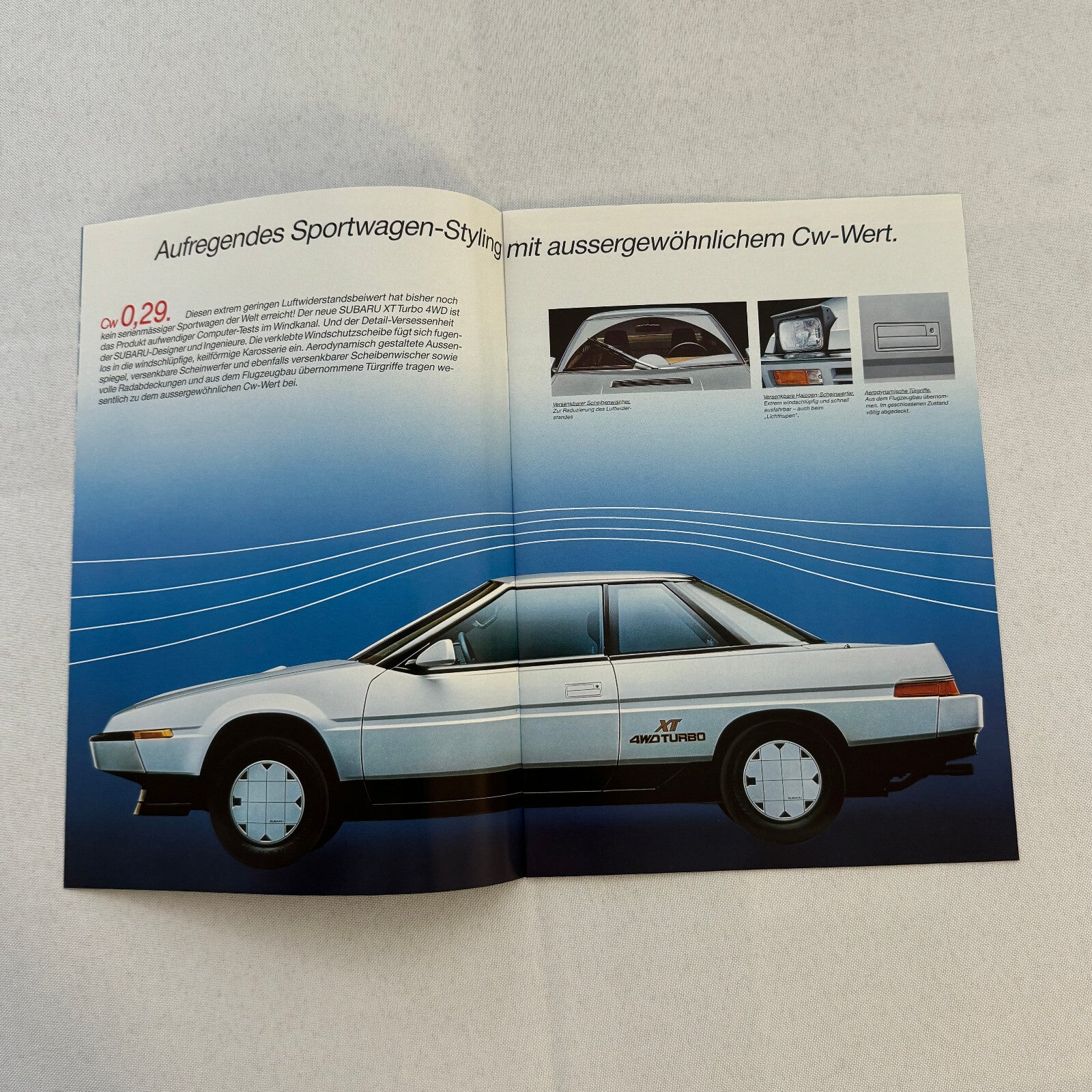 Subaru XT 4WD Turbo Car Sales Brochure Catalog GERMAN TEXT European