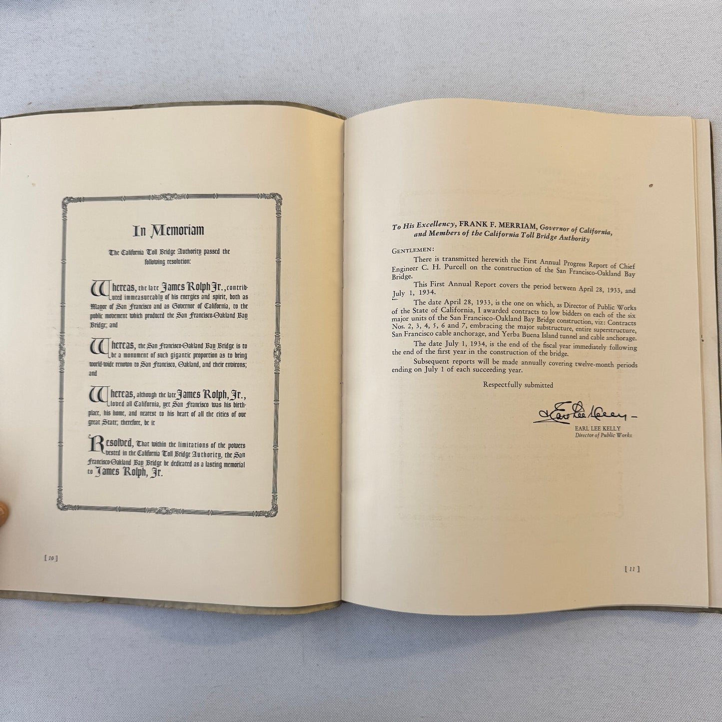 San Francisco Oakland Bay Bridge Annual State Report Book Lot 6x 1934 - 1939