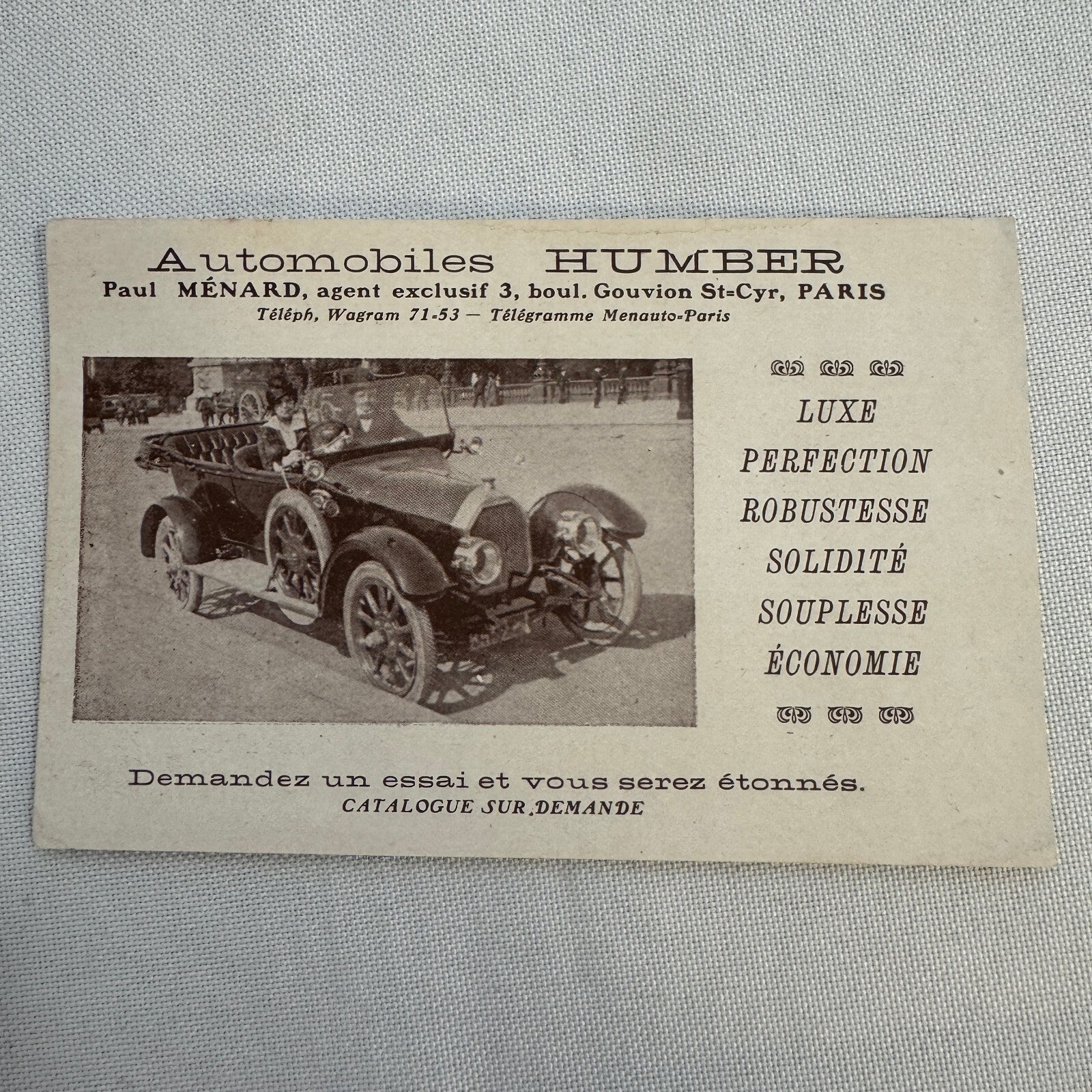 Automobiles HUMBER Advertisement Ad Vintage Car Automobile Humber Car