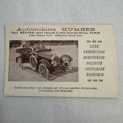 Automobiles HUMBER Advertisement Ad Vintage Car Automobile Humber Car