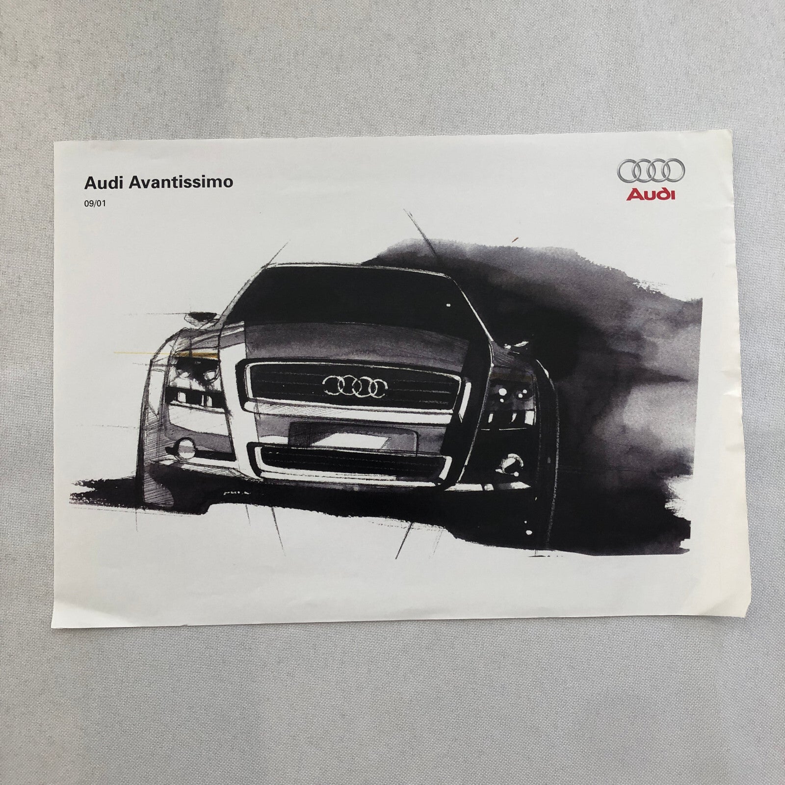 Audi Avantissimo Concept Car Station Wagon Press Kit Photo and Sketch Print Lot