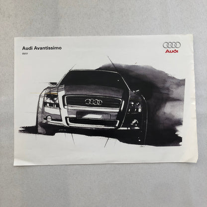 Audi Avantissimo Concept Car Station Wagon Press Kit Photo and Sketch Print Lot