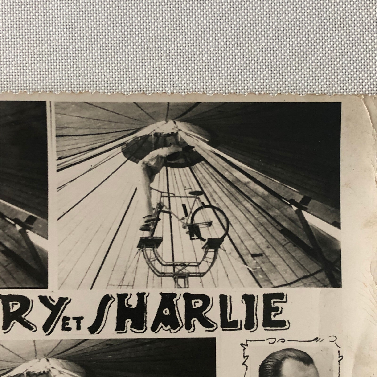 Circus Bicycle Balancing Acrobat Acrobatic Act Photo Photograph Vintage European