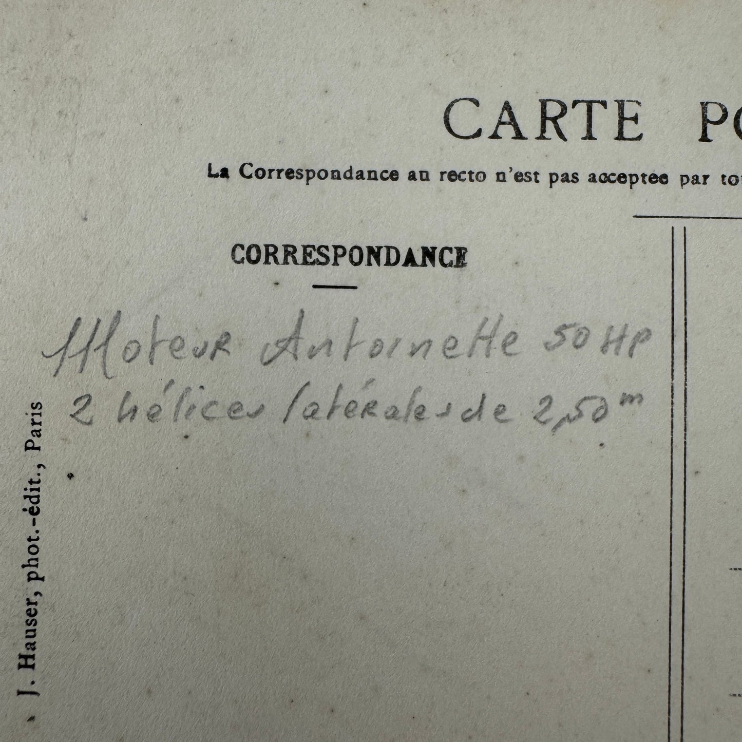 Vintage Zeppelin Airship Dirigible Postcard Post Card French Nulli Secundus