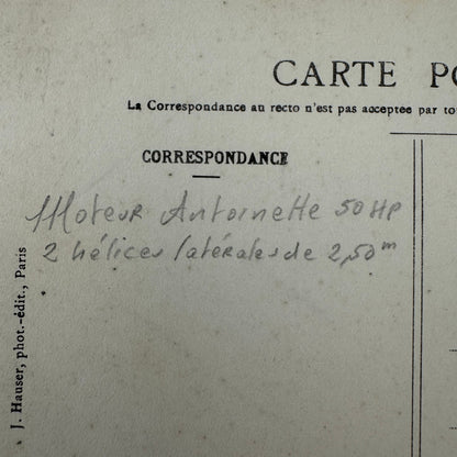 Vintage Zeppelin Airship Dirigible Postcard Post Card French Nulli Secundus