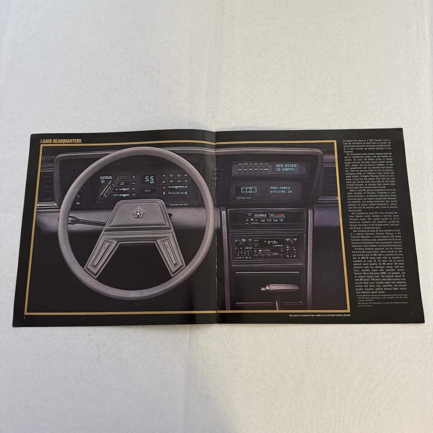 1986 Chrysler Laser Sports Car Sales Brochure Catalog Advertising XE