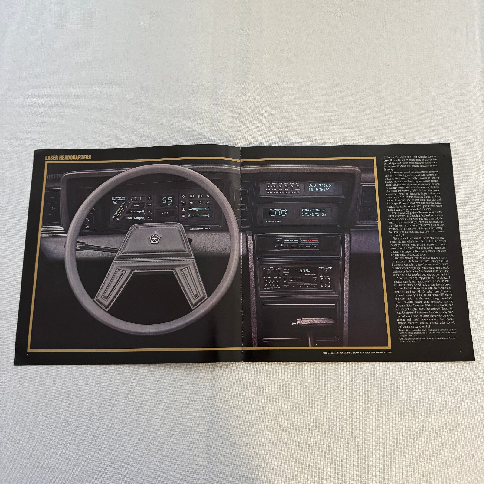 1986 Chrysler Laser Sports Car Sales Brochure Catalog Advertising XE