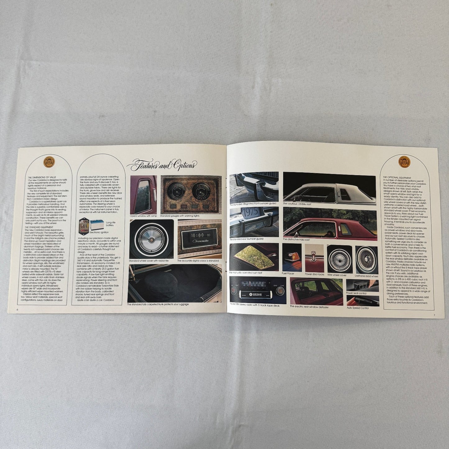 1975 Chrysler Cordoba Car Sales Brochure Catalog Advertising