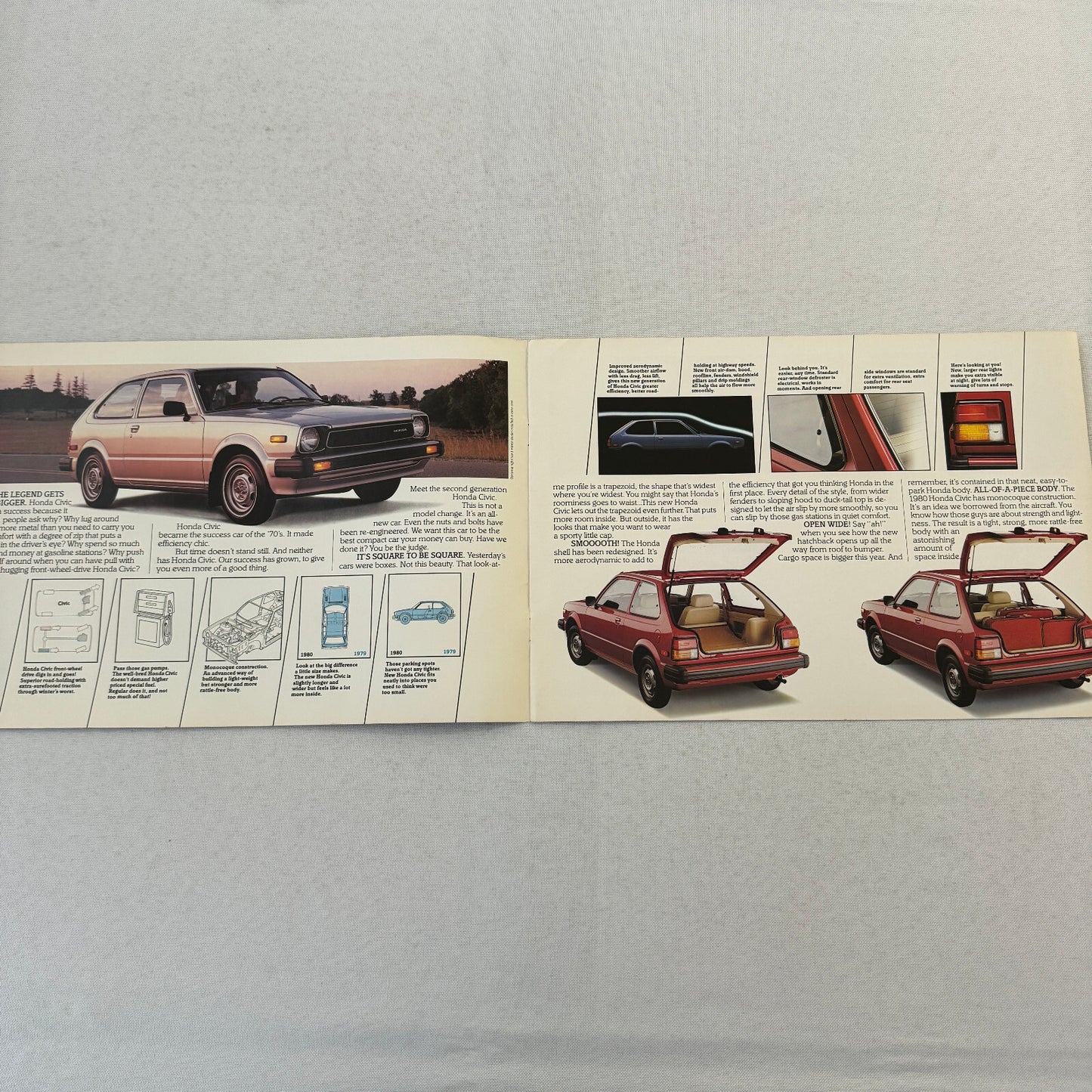 Honda Civic Hatchback and 1500 GL Car Sales Brochure Catalog Canadian 1979 1980