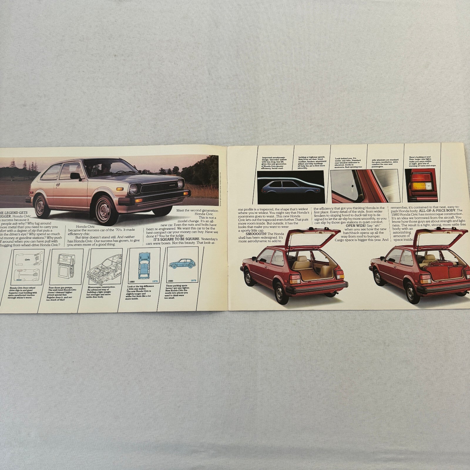Honda Civic Hatchback and 1500 GL Car Sales Brochure Catalog Canadian 1979 1980