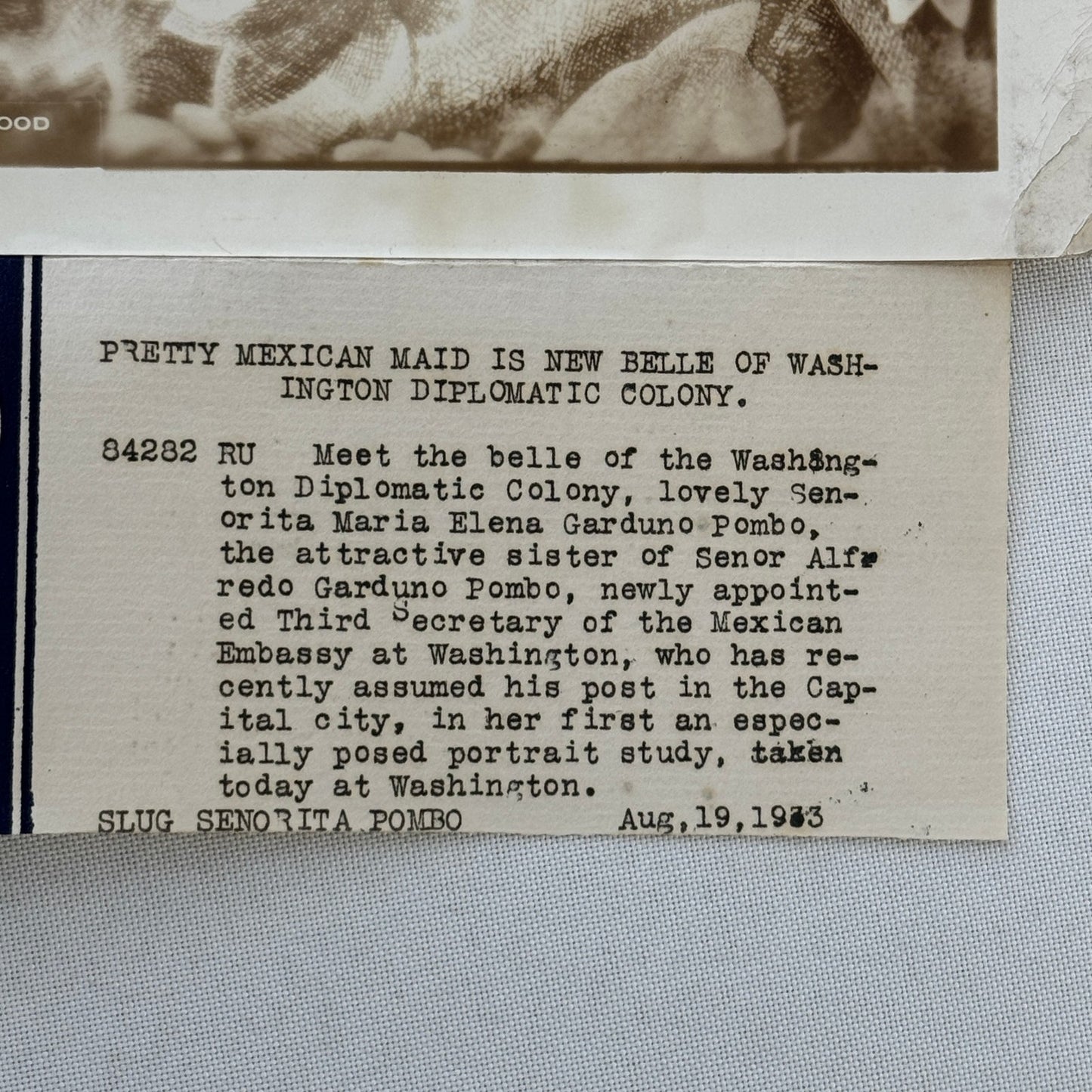 1933 Society Woman Press Photo Photograph Mexican Embassy Washington DC