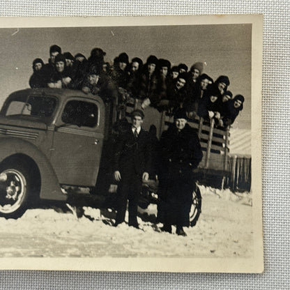 Vintage Photo Photograph People on Truck Quebec Canada