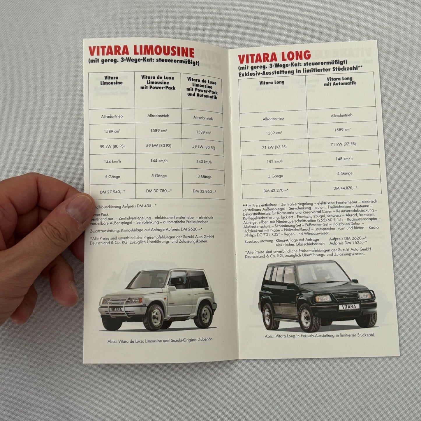 1993 Suzuki Press Kit Brochure German Suzuki Swift Samurai Vitara Super Carry