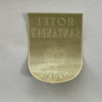 Vintage Travel Luggage Label Hotel Santander Madrid Spain Spanish