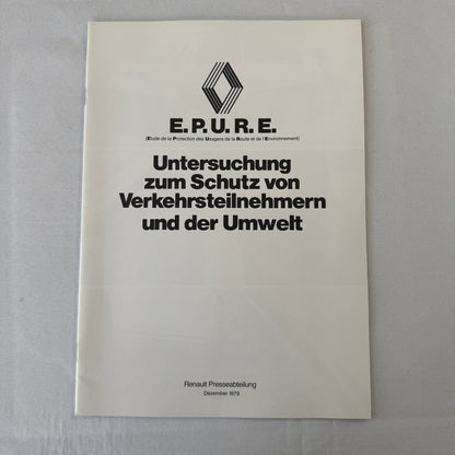 1980 Renault 5 Safety Testing Car Press Kit Brochure Photos Vintage GERMAN Text